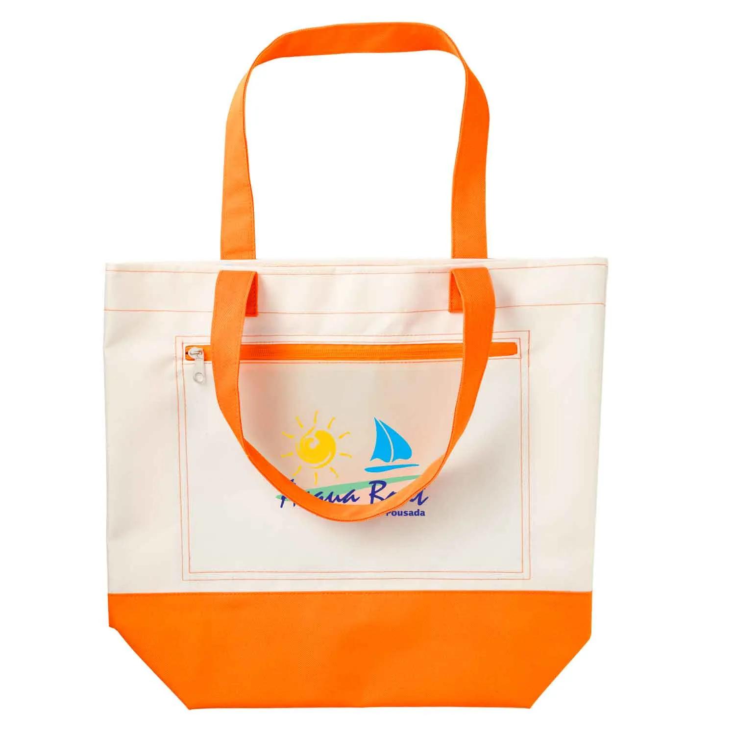Custom Nautical Tote Bag with Two-Tone Design - 11.5 x 14.5 in - product view 4