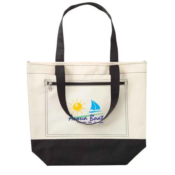 Custom Nautical Tote Bag with Two-Tone Design - 11.5 x 14.5 in - product view 6