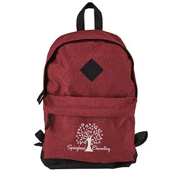Custom Heathered Polyester Backpack with Padded Straps - 11.25 x 16.9 in - product view 3