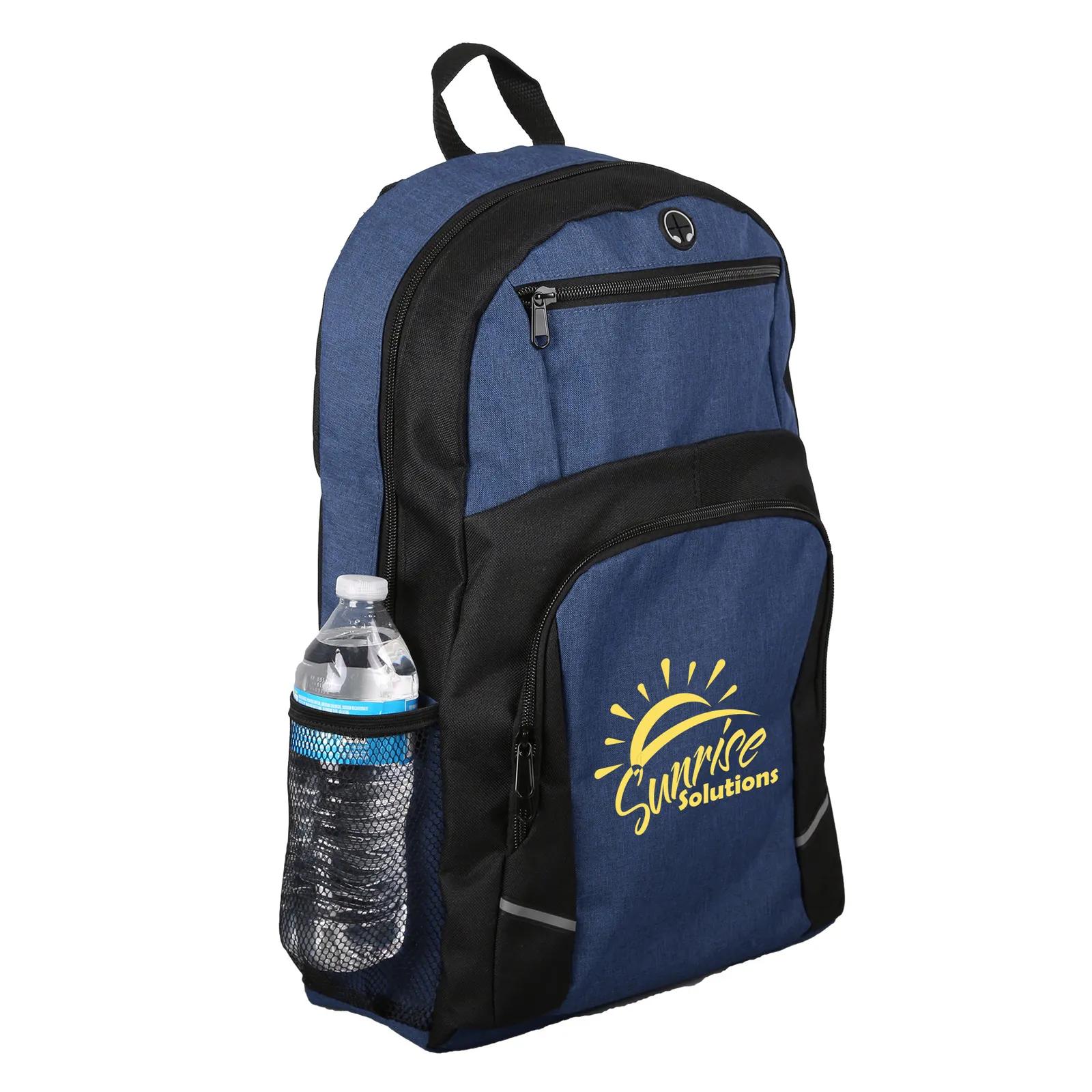 Custom Heathered Laptop Backpack with 16 inch Compartment - 15 x 18.5 in