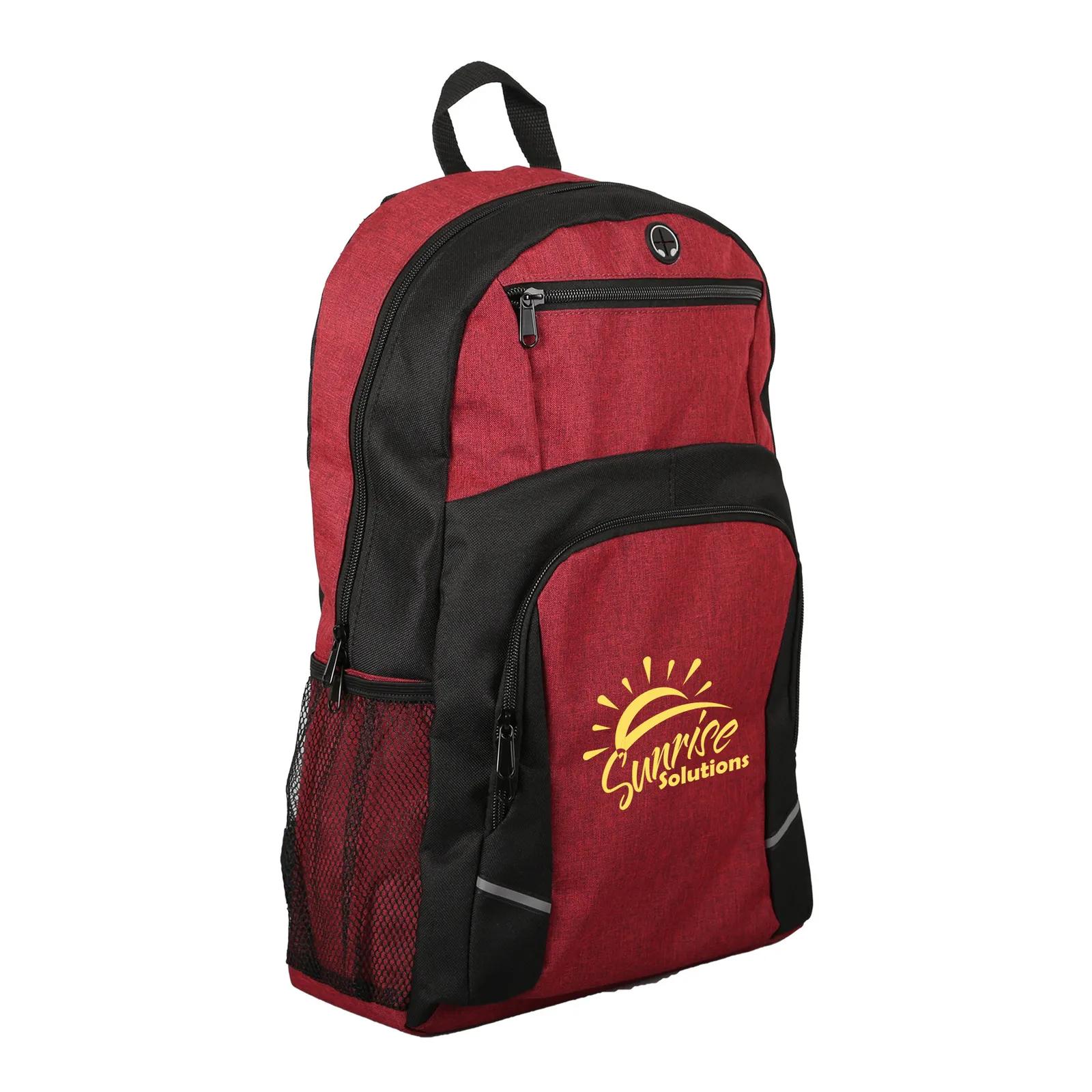 Custom Heathered Laptop Backpack with 16 inch Compartment - 15 x 18.5 in - product view 5