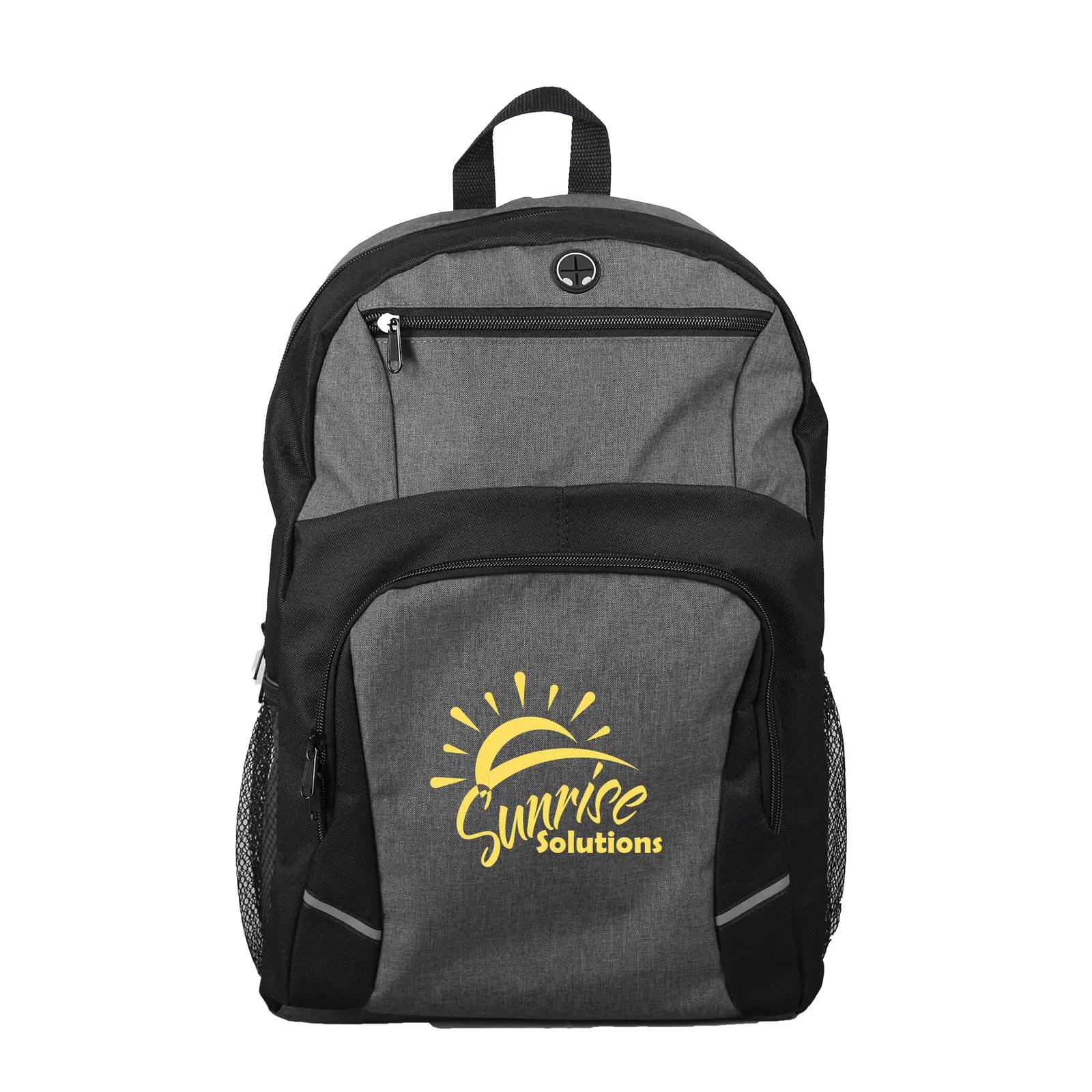 Custom Heathered Laptop Backpack with 16 inch Compartment - 15 x 18.5 in - product view 7