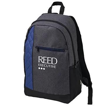 Custom Heathered Polyester Backpack with Laptop Pocket - 11 x 17 in