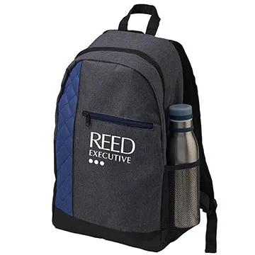 Custom Heathered Polyester Backpack with Laptop Pocket - 11 x 17 in - product view 2