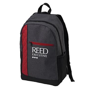 Custom Heathered Polyester Backpack with Laptop Pocket - 11 x 17 in - product view 3