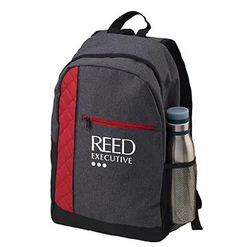 Custom Heathered Polyester Backpack with Laptop Pocket - 11 x 17 in - product view 4