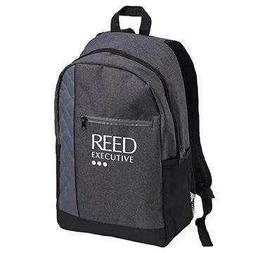 Custom Heathered Polyester Backpack with Laptop Pocket - 11 x 17 in - product view 5