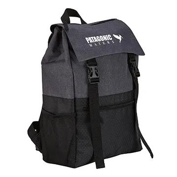 Heathered Polyester Rucksack Backpack - 16.5 x 10.6 in