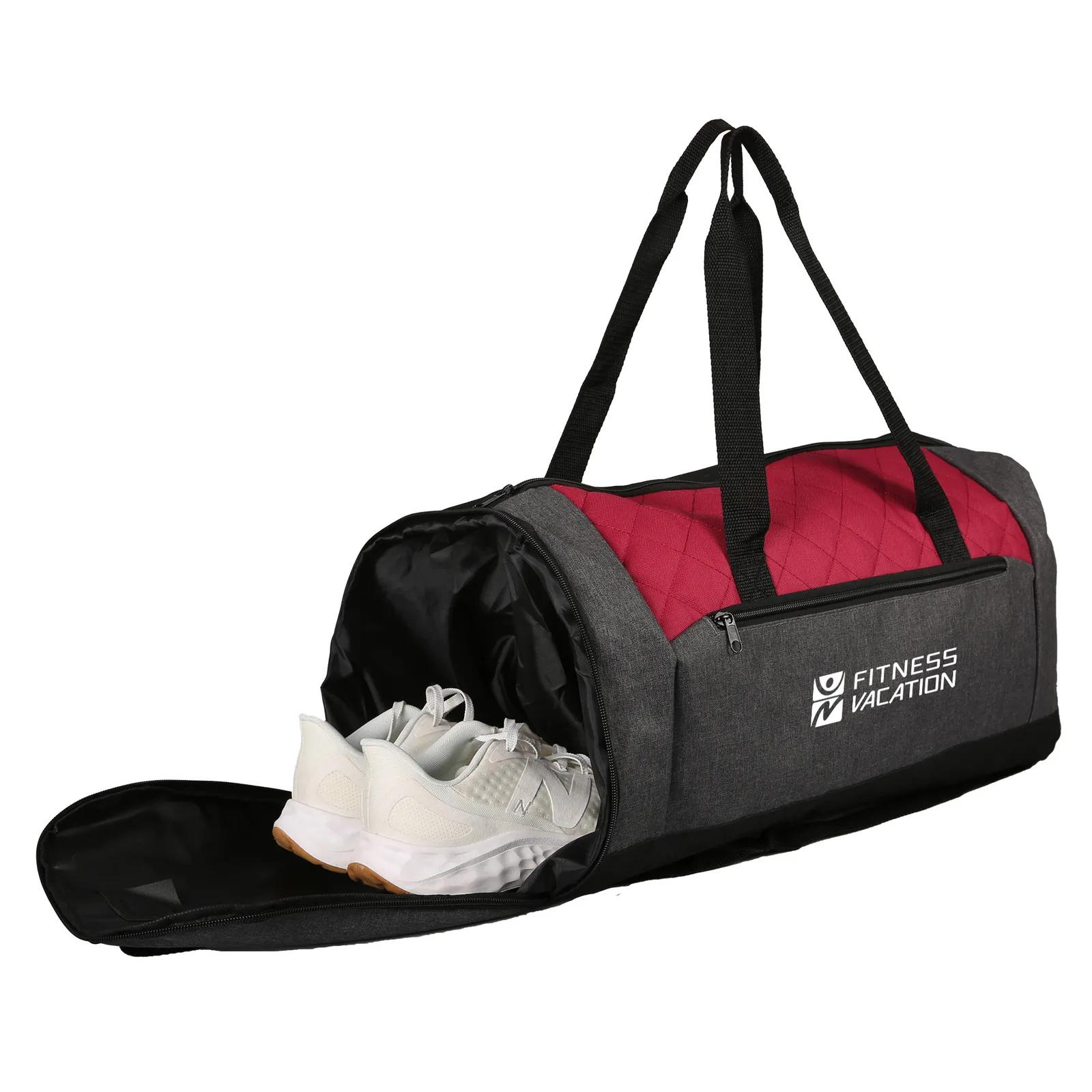 Quilted Polyester Duffel Bag with Shoe Compartment - 20 in - product view 4