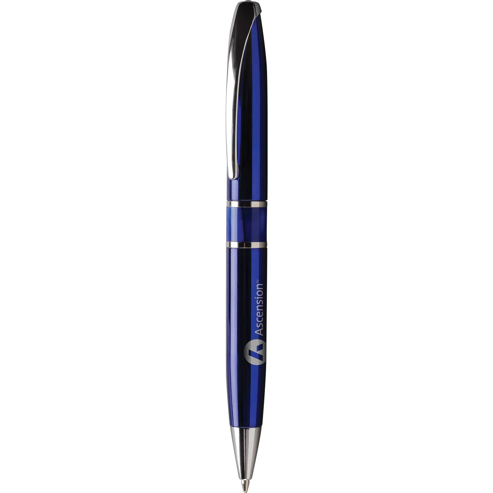 Executive Metal Pen with Marble Acrylic Band - 5.6 in - product view 3