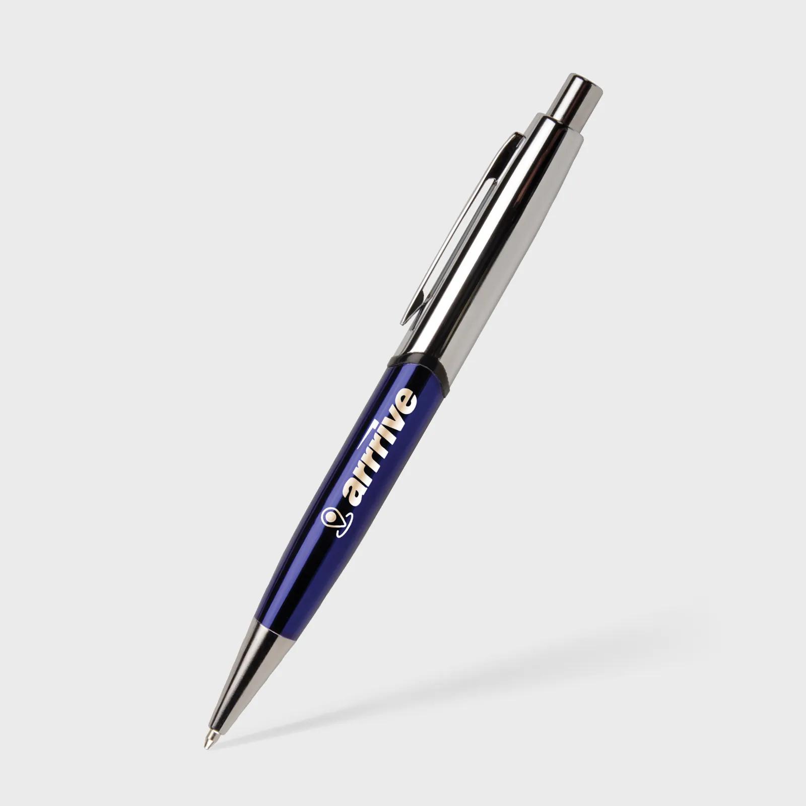 Executive Metal Pen High Gloss Silver Cap - 5.4 in - product view 3