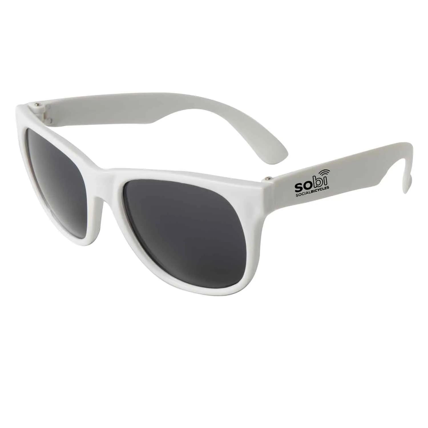 Sunglasses Neon White Frame UV Protection - 5 3/4 in