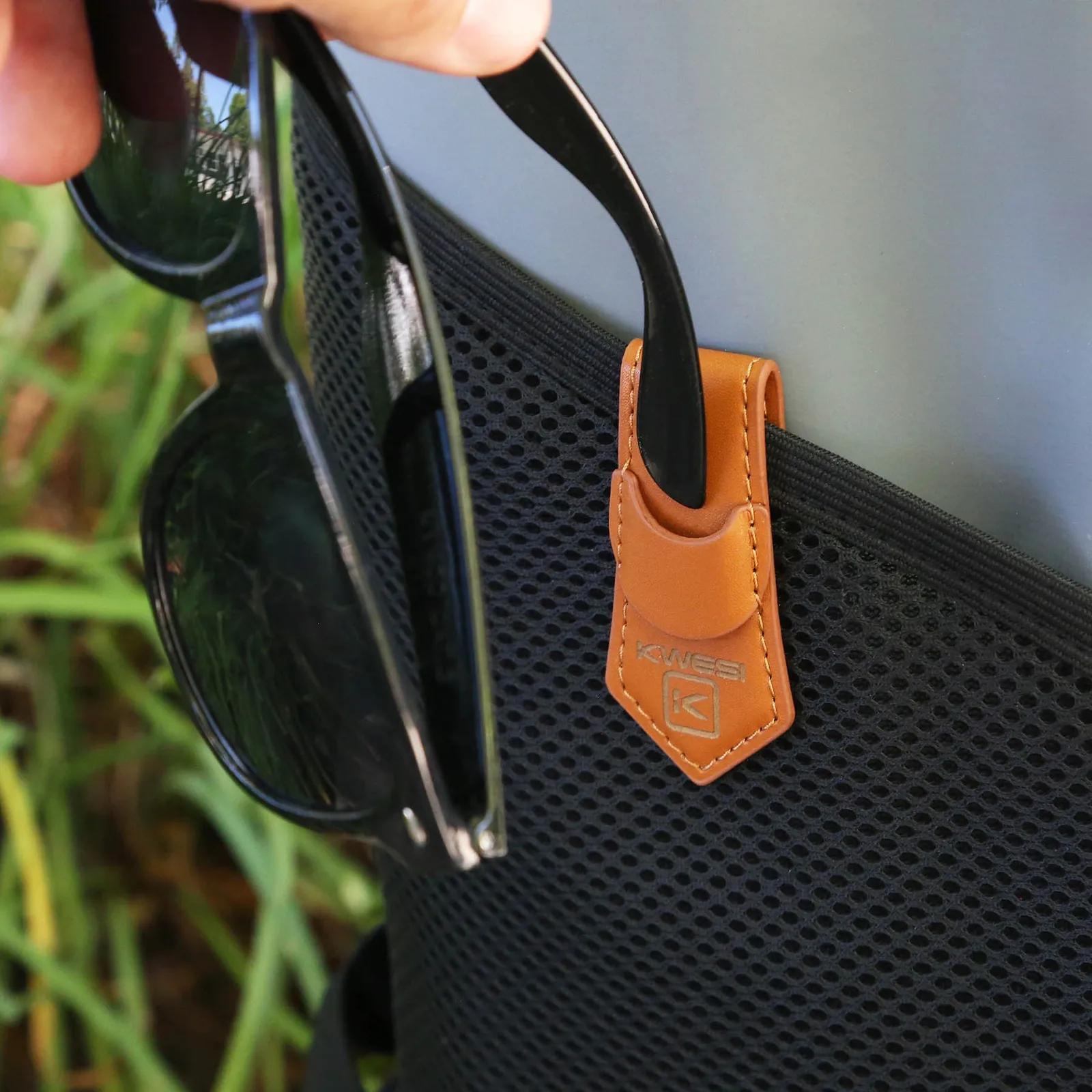 Sunglasses Holder Magnetic Clip Recycled PU Leather - product view 3