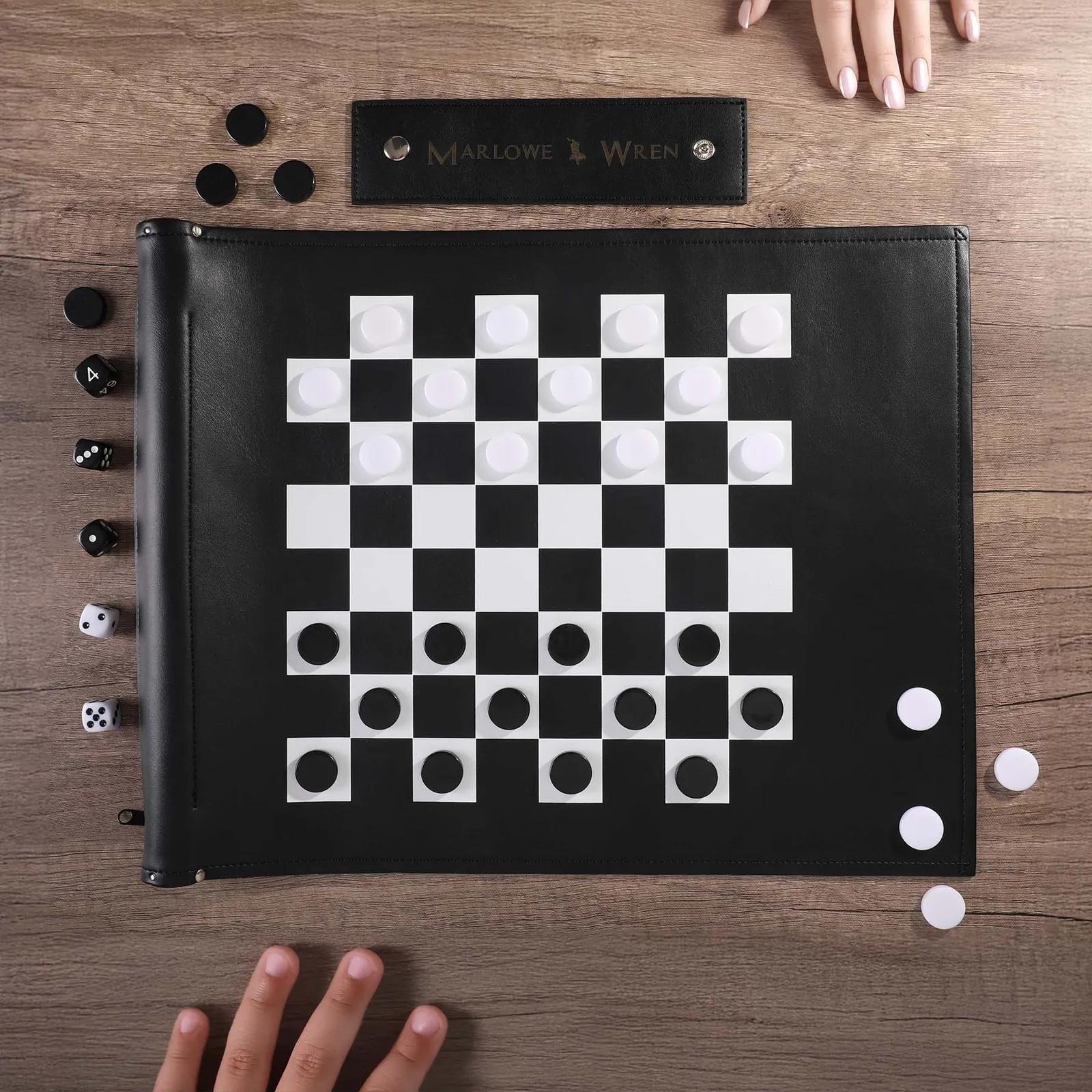 Games Kit Roll-Up Chess Checkers Backgammon - 12 in - product view 6