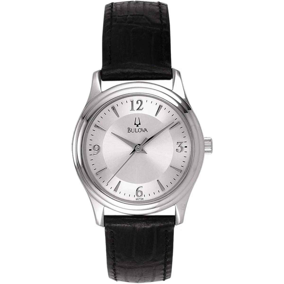 Women's Watch Leather Strap Round Silver Dial - 30mm