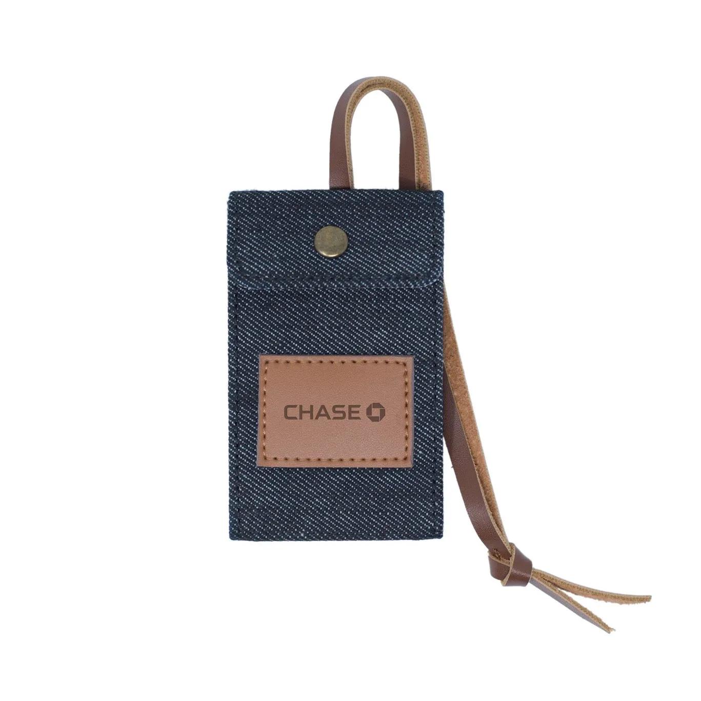 Luggage Tag Cotton Leather Strap Snap Closure - product view 2