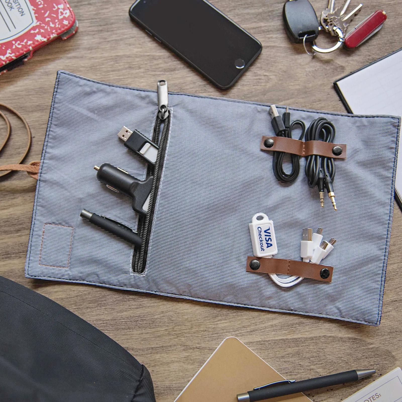 Tech Roll Organizer 4 Snap Straps Zippered Pocket - product view 2