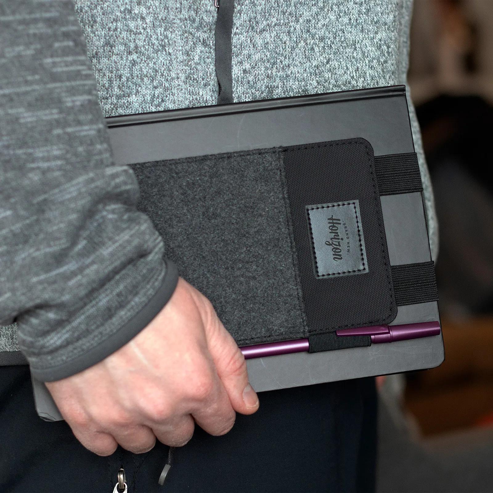 Notebook Cover Wool Blend Phone Pen Pockets - 4.5 x 8 in - product view 5