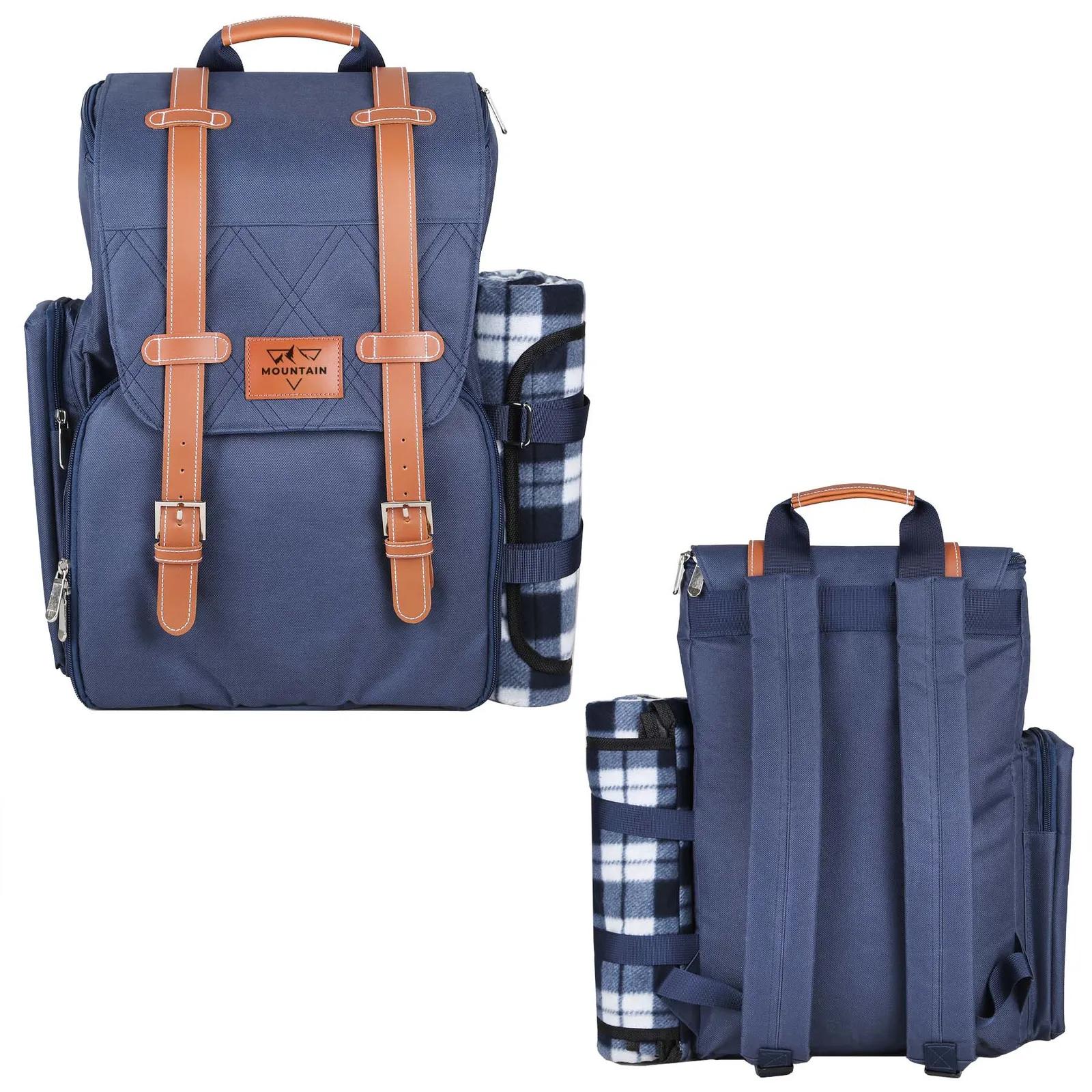 Picnic Backpack Canvas Insulated For Two - 11.4 x 17.3 in - product view 6