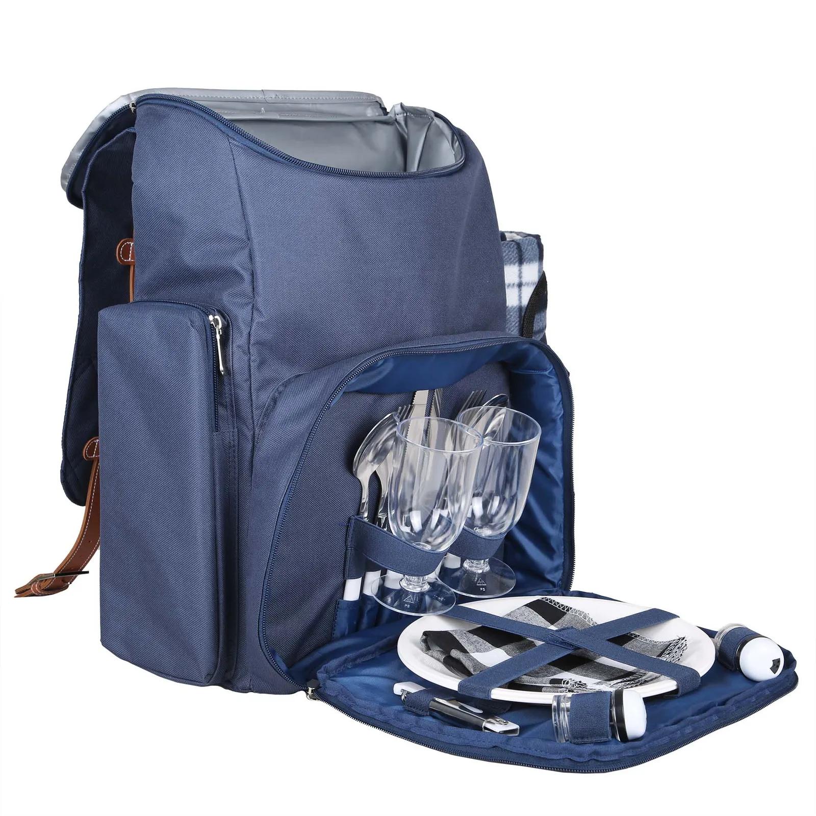 Picnic Backpack Canvas Insulated For Two - 11.4 x 17.3 in - product view 7