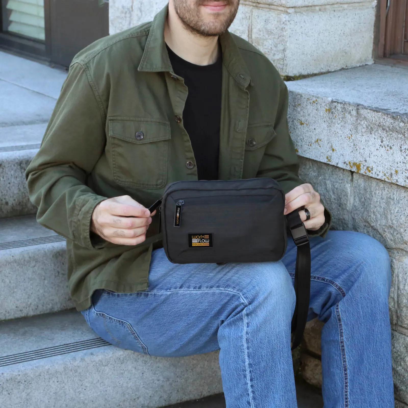 Tech Organizer Crossbody Bag Canvas - 10 x 6 in - product view 4