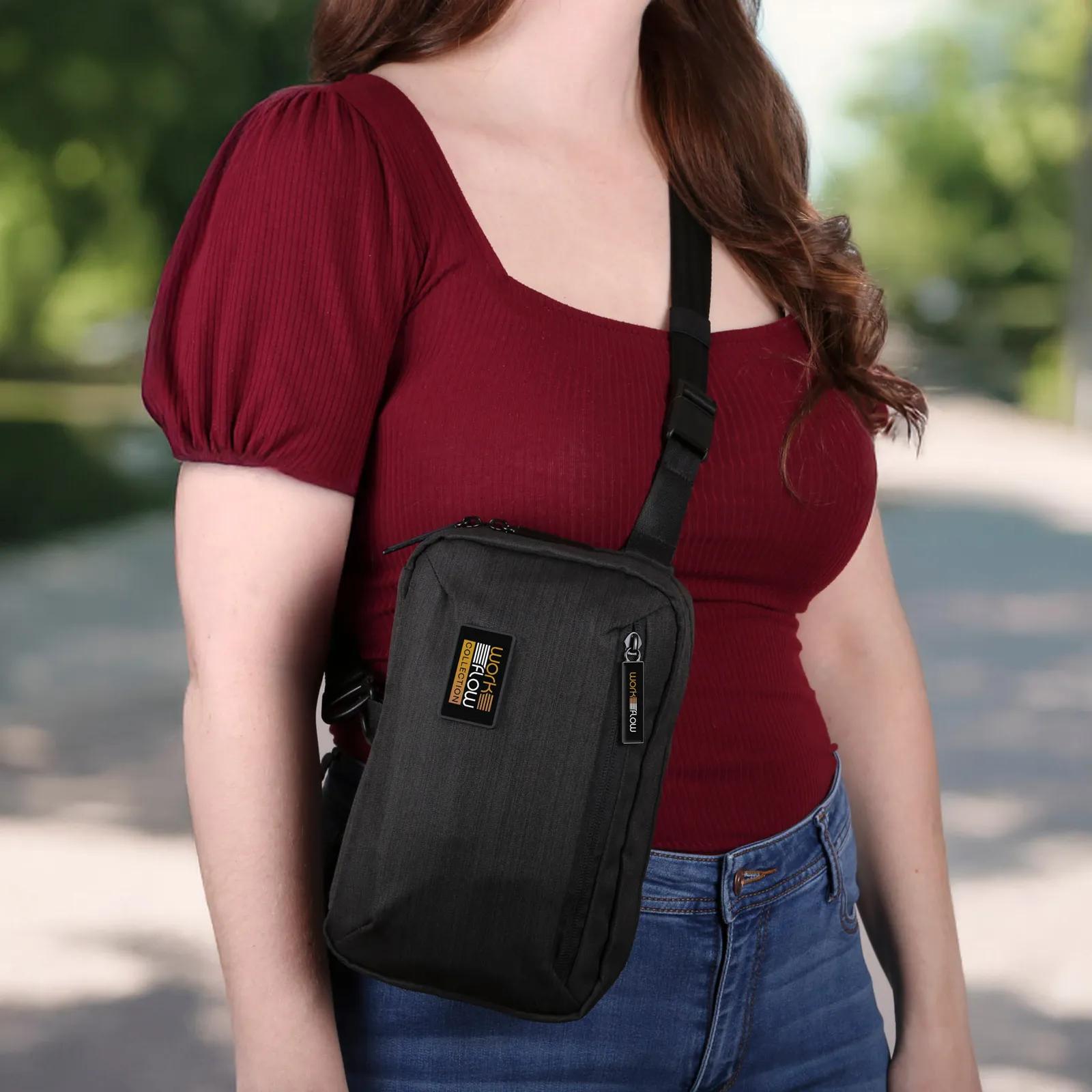 Tech Organizer Crossbody Bag Canvas - 10 x 6 in - product view 7