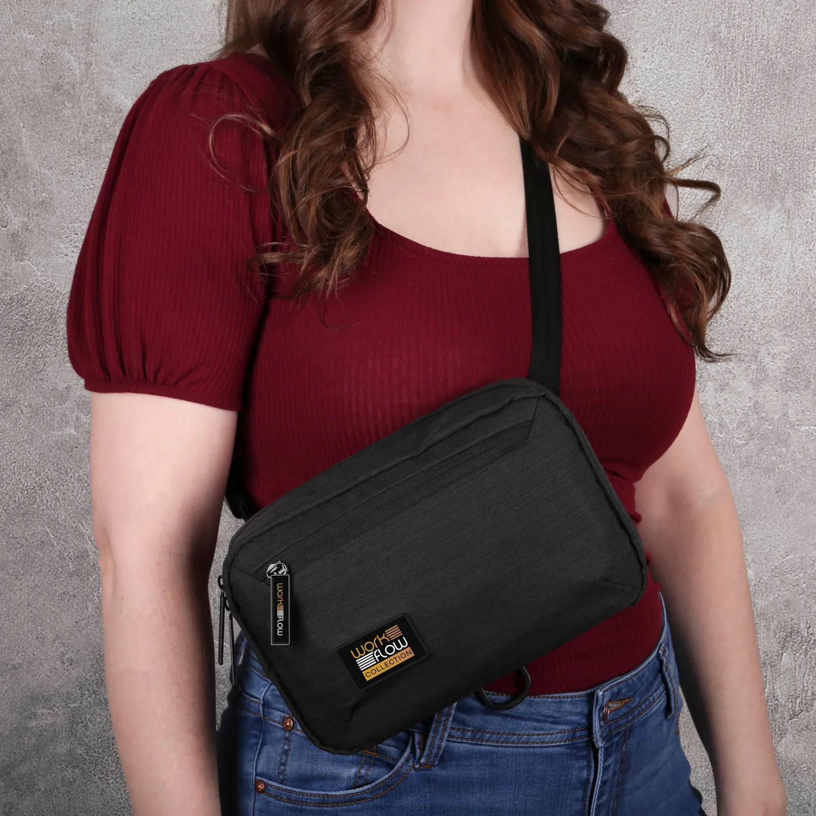 Tech Organizer Crossbody Bag Canvas - 10 x 6 in - product view 11