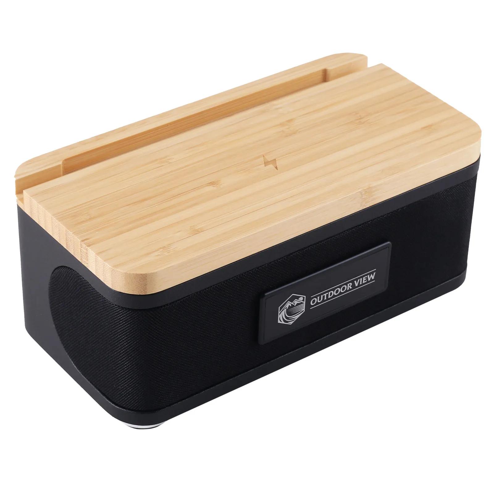 Wireless Speaker Bamboo With Phone Charger - 10W - product view 5