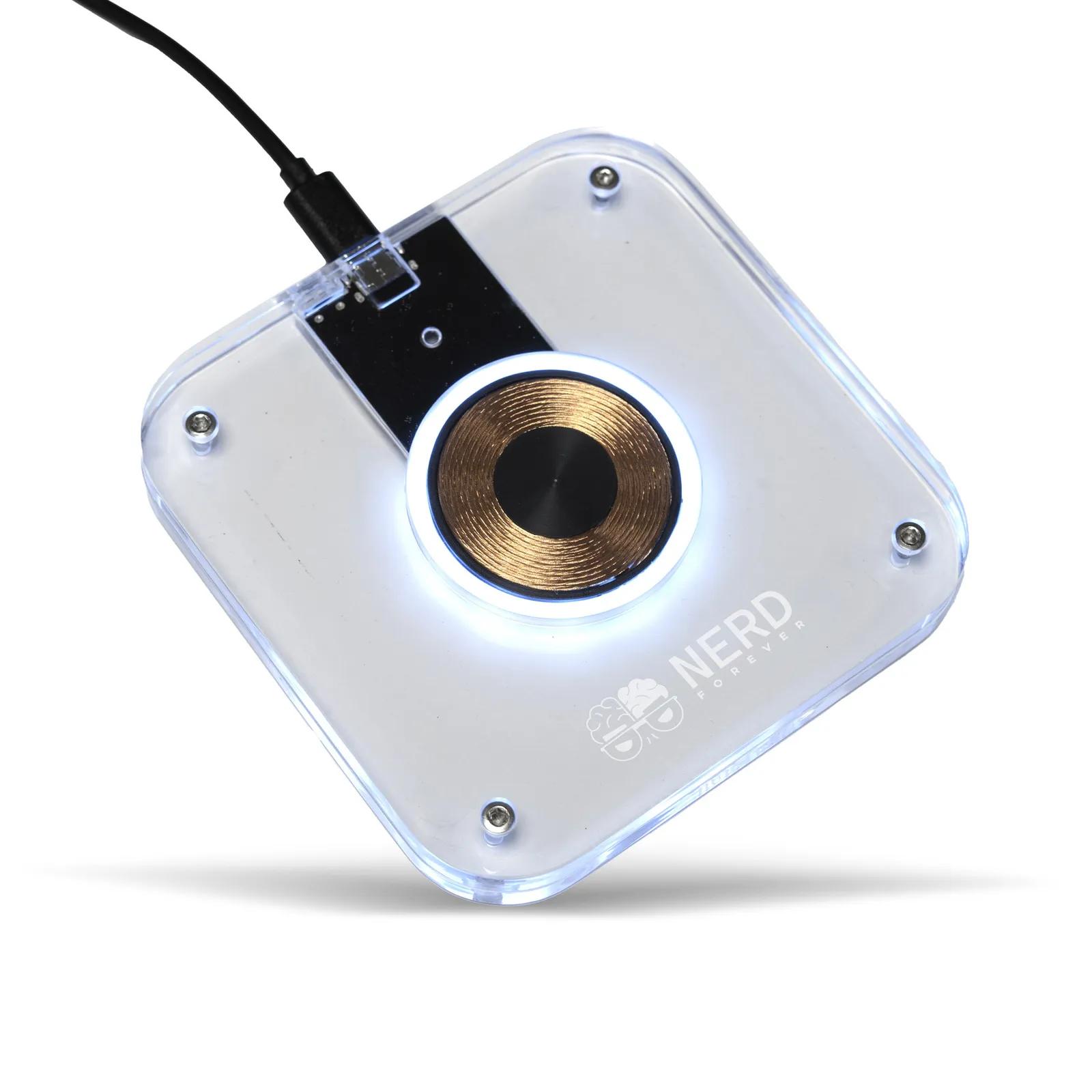 Wireless Charger Acrylic with Color-Changing LED - 15W - product view 9