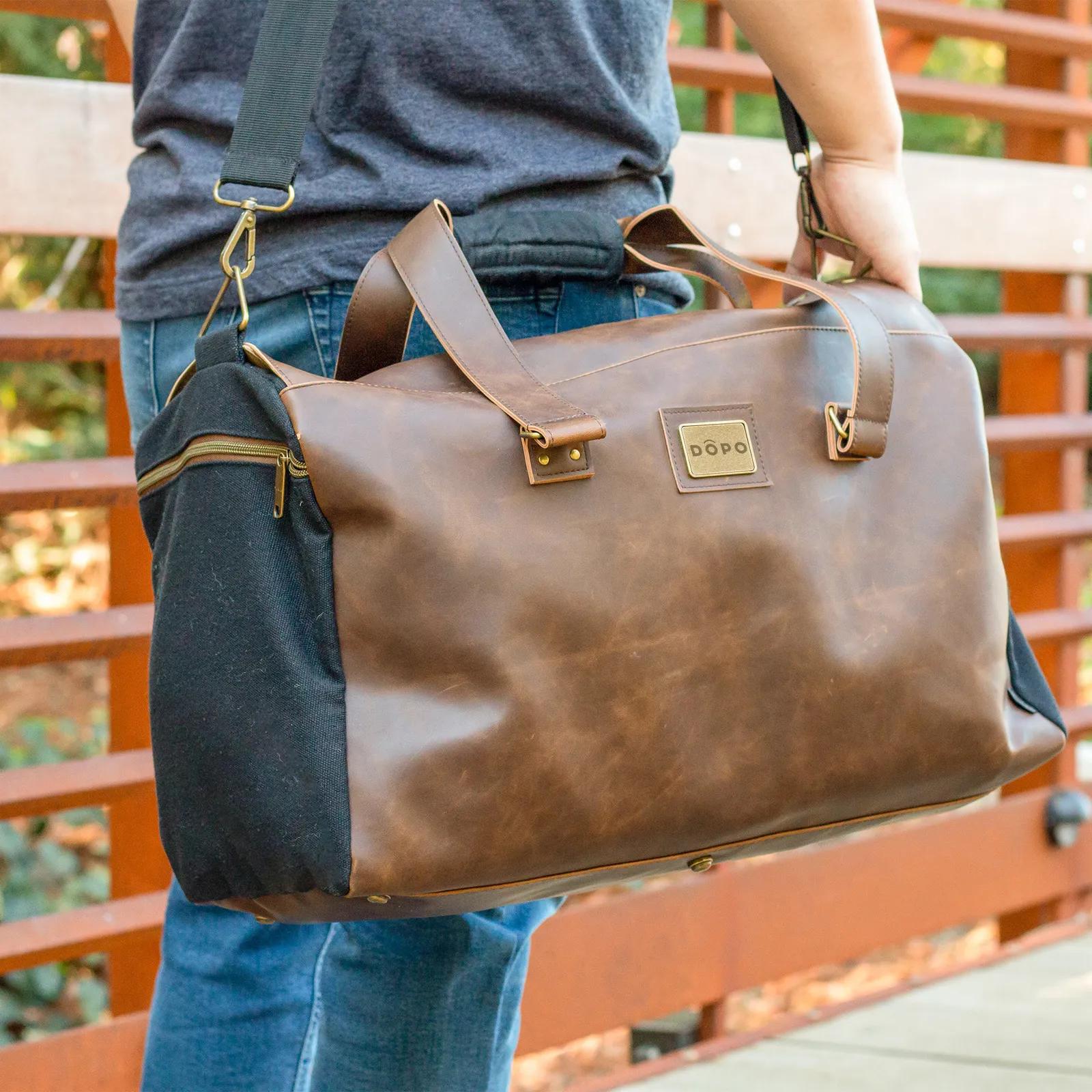 Duffel Bag Cotton Canvas Vegan Leather - 35L