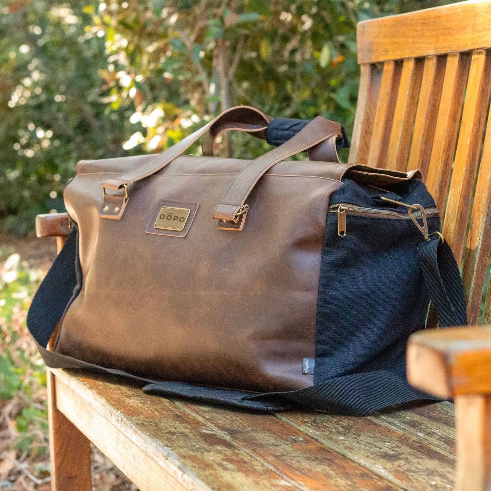 Duffel Bag Cotton Canvas Vegan Leather - 35L - product view 4