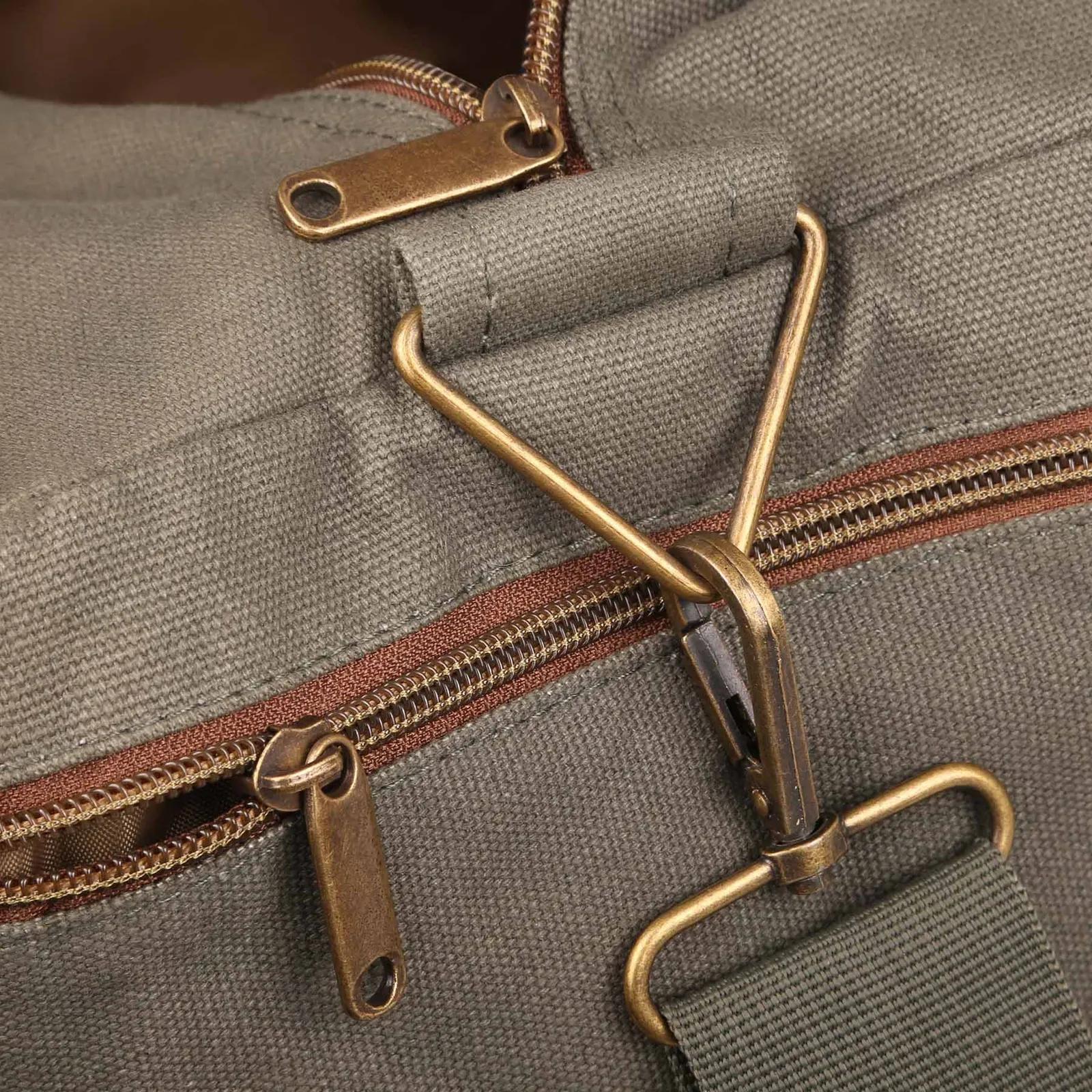 Duffel Bag Cotton Canvas Vegan Leather - 35L - product view 6