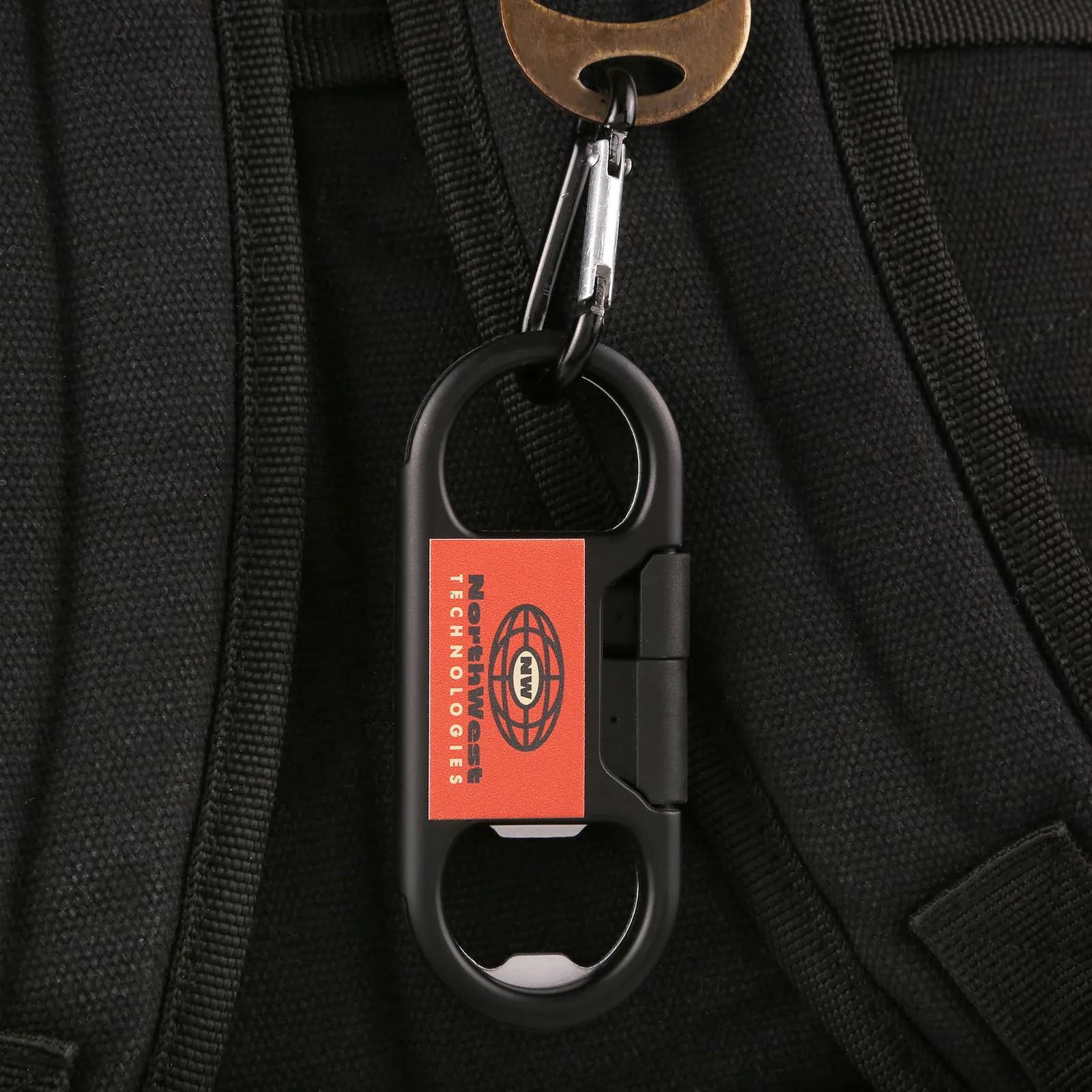 Keychain Charging Cable Recycled Aluminum Bottle Opener - product view 2