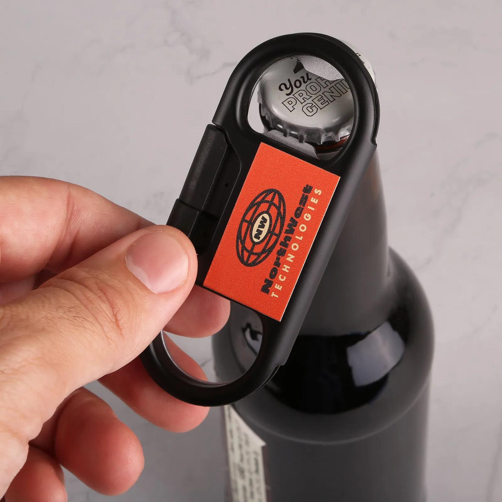 Keychain Charging Cable Recycled Aluminum Bottle Opener - product view 3