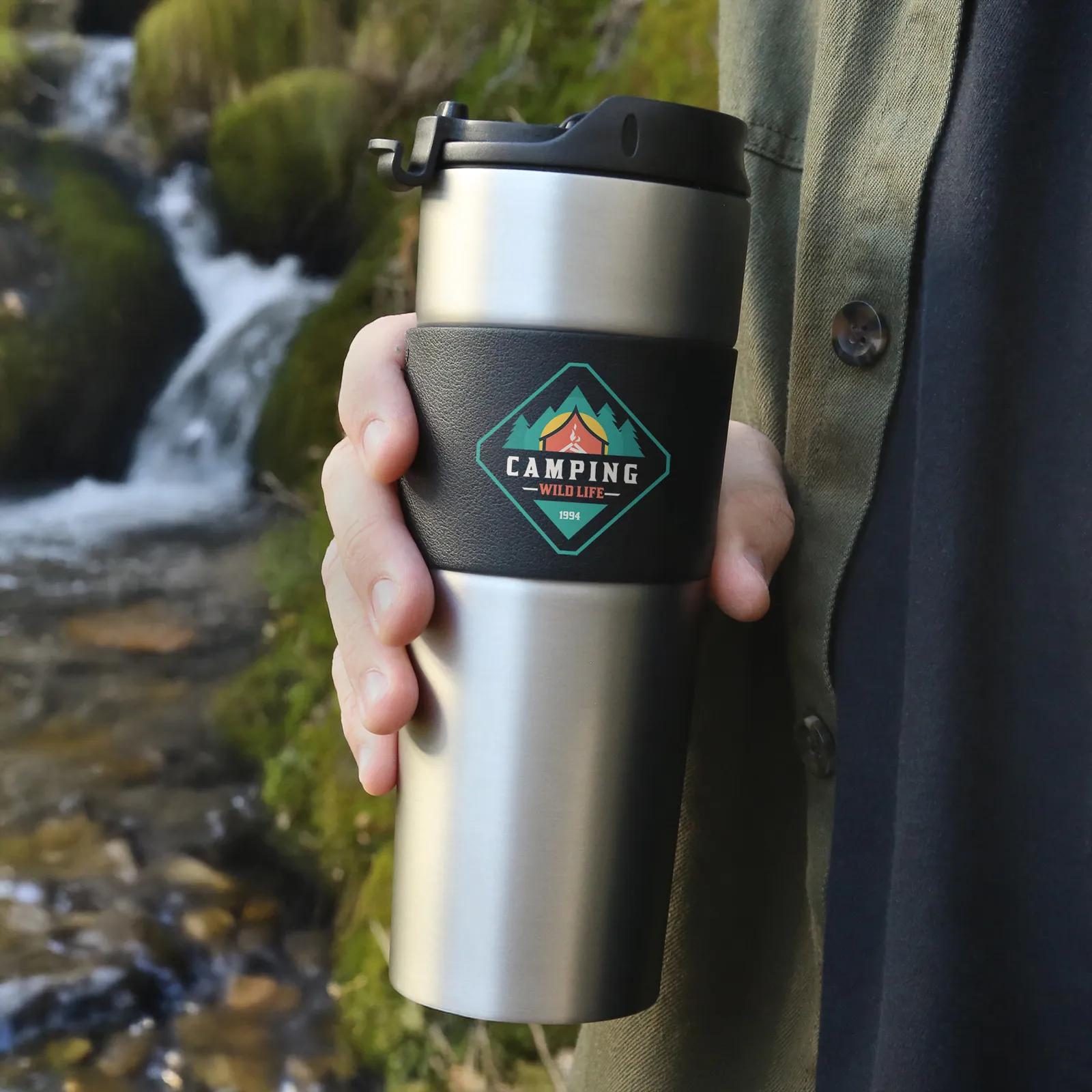 Coffee Tumbler French Press Stainless Steel - 8.75 in - product view 2