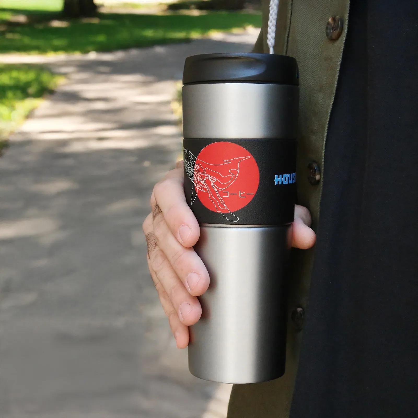 Coffee Tumbler French Press Stainless Steel - 8.75 in - product view 5