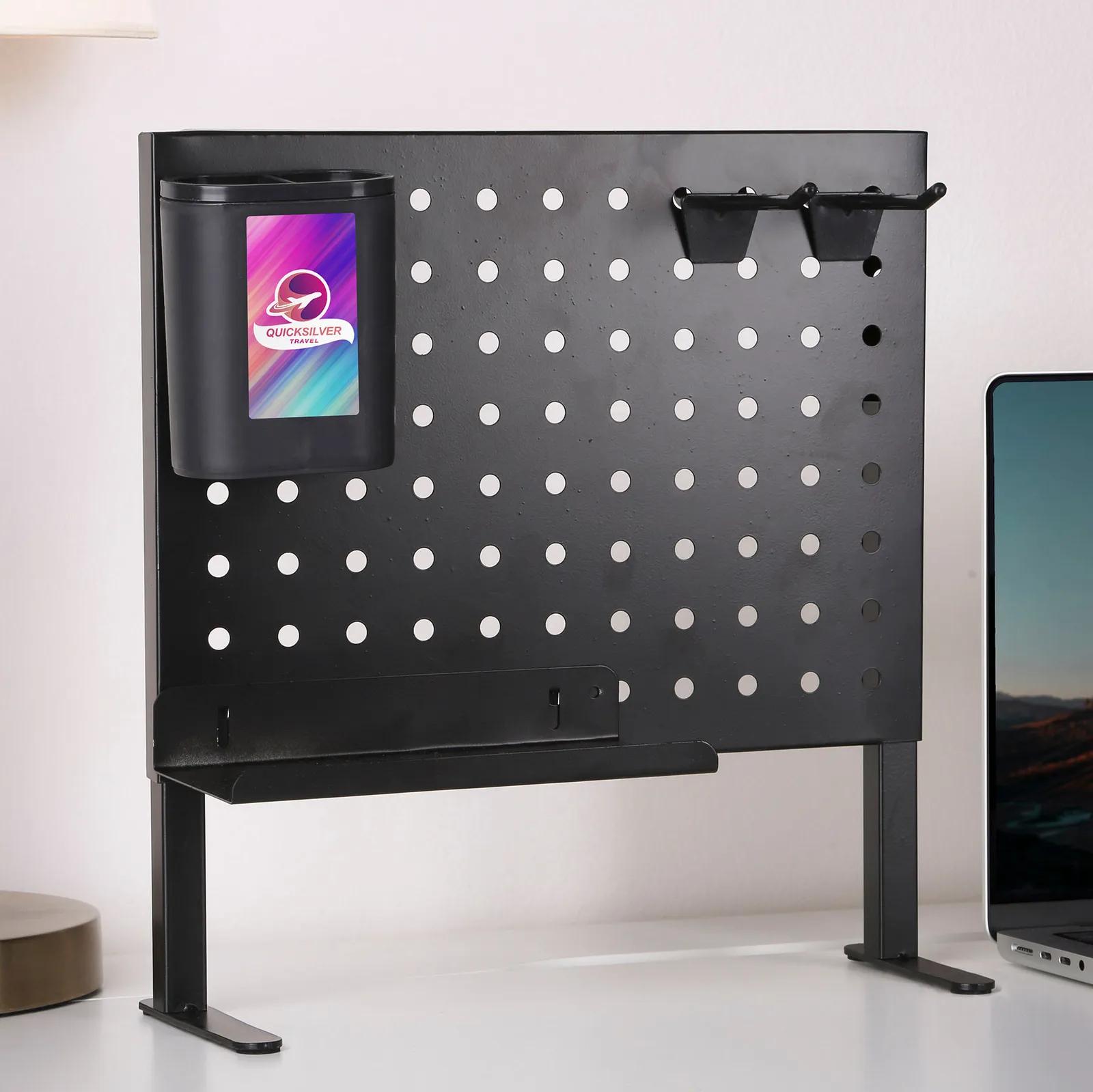 Desktop Pegboard Organizer Black Metal - 12 x 9 in - product view 4