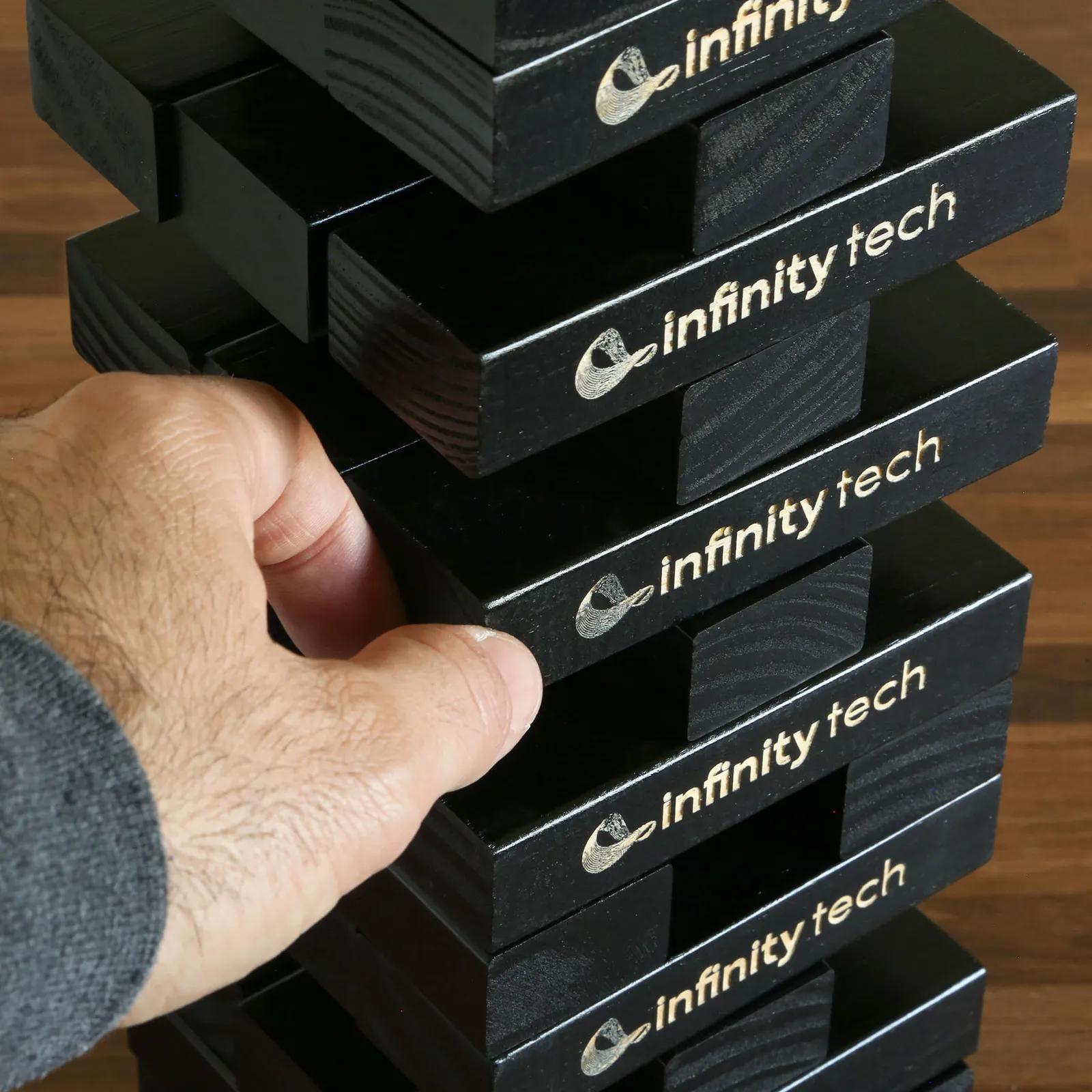 Tumble Tower Game Large Black Wooden Blocks - 16.3 x 4.9 in - product view 3