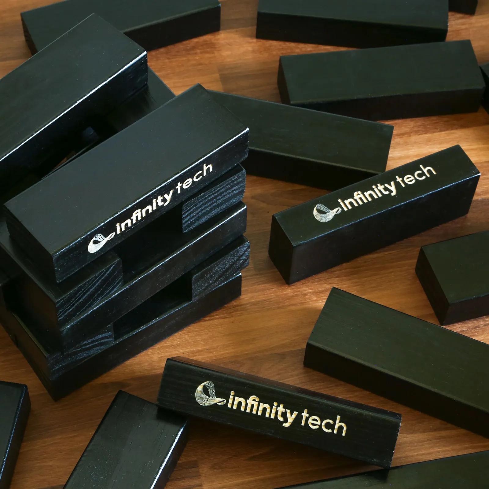 Tumble Tower Game Large Black Wooden Blocks - 16.3 x 4.9 in - product view 4