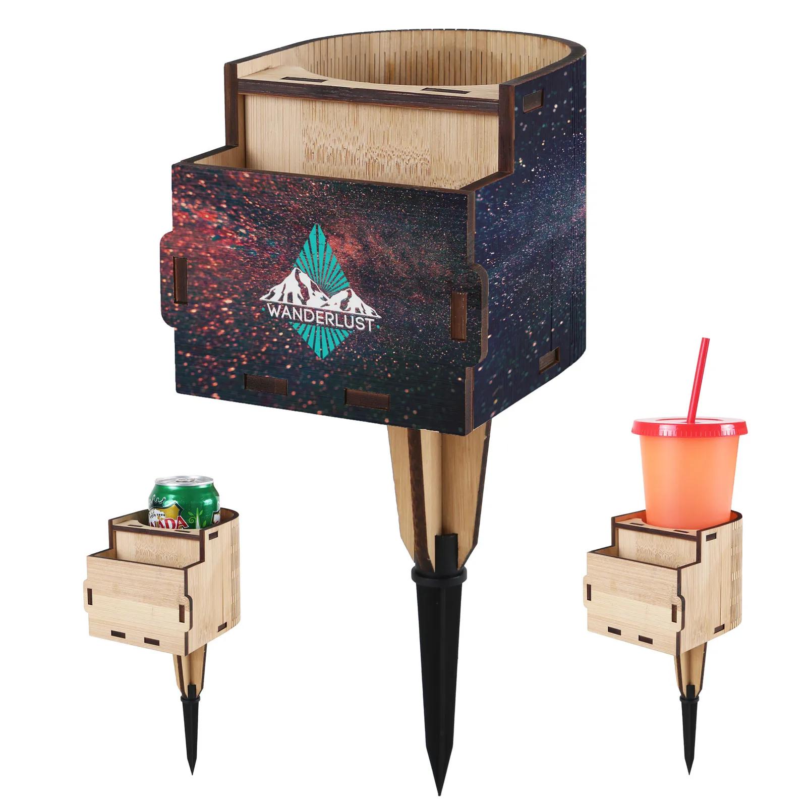 Portable Cup Holder Bamboo Ground Stake - 10.5 x 5.4 in - product view 2