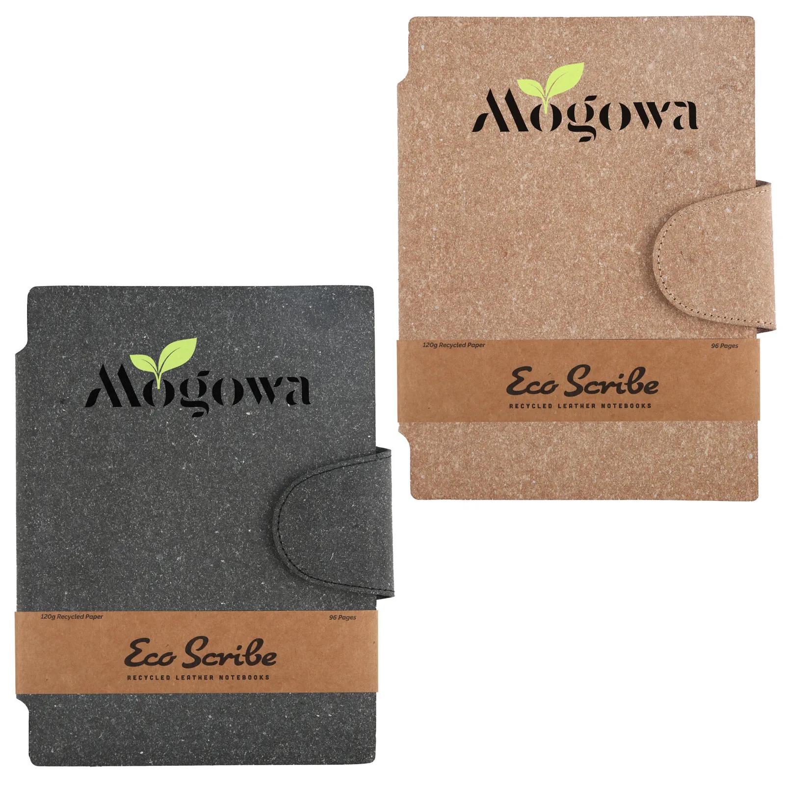 Hardcover Notebook Recycled Leather Lined - 6 x 8.5 in - product view 2