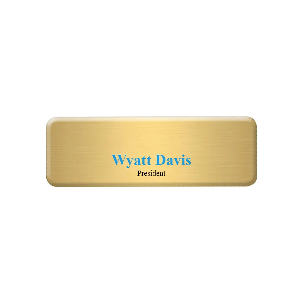 Name Badge Aluminum Full Color Custom Personalized - 0-3 sq in - blank view 2