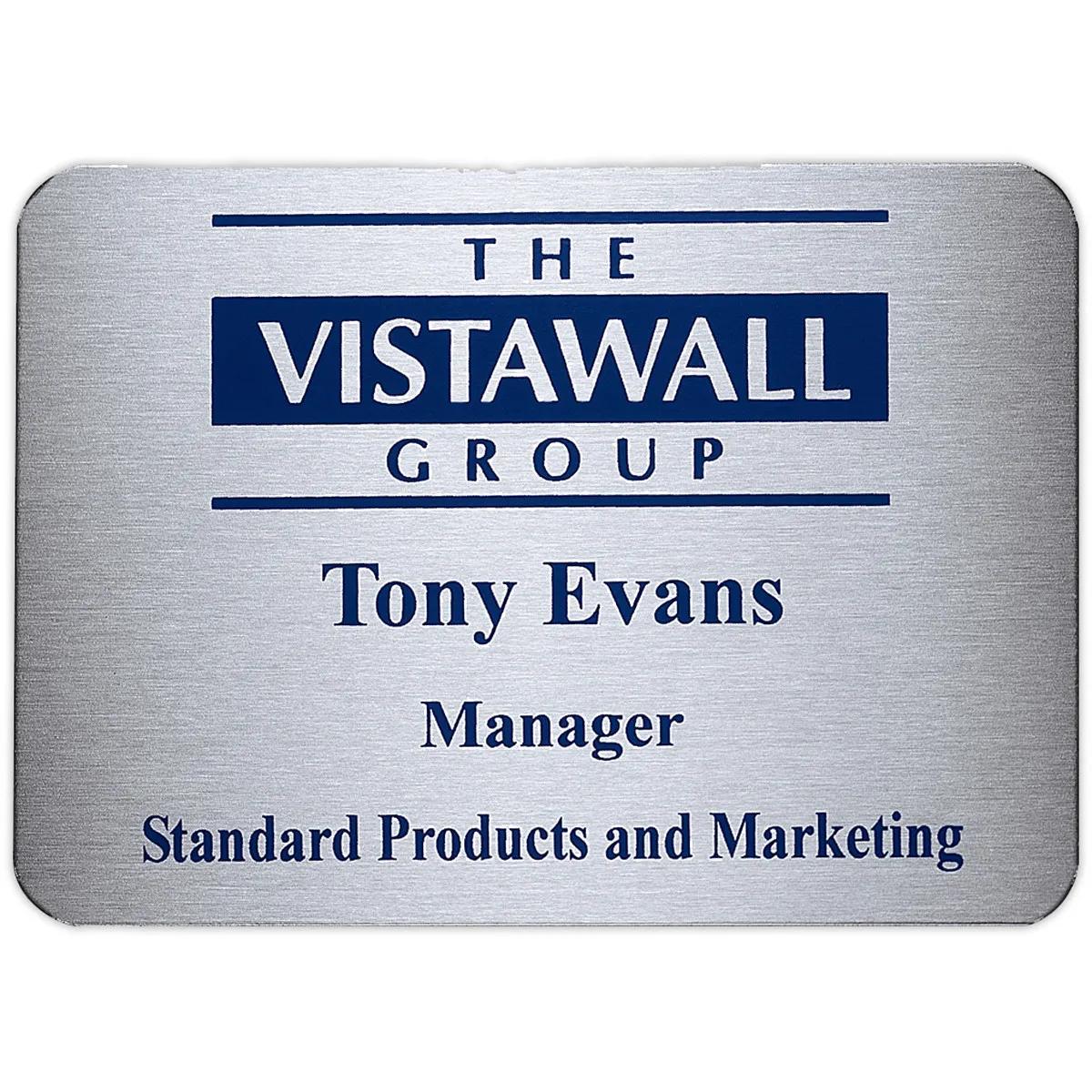Name Badge Aluminum Full Color Custom Personalized - 6-9 sq in