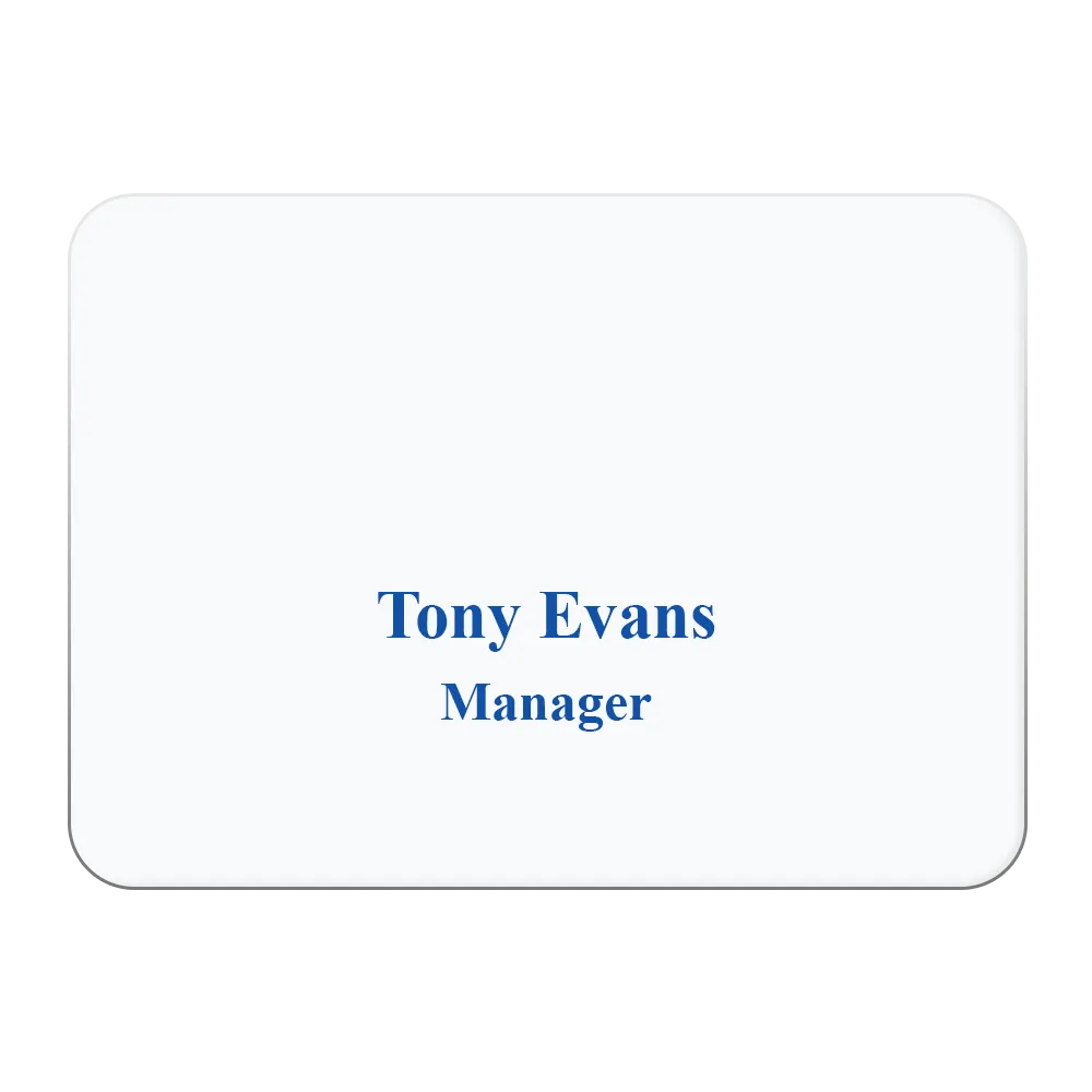 Name Badge Aluminum Full Color Custom Personalized - 6-9 sq in - blank view 2