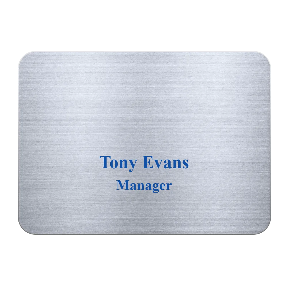Name Badge Aluminum Full Color Custom Personalized - 6-9 sq in - blank view 4