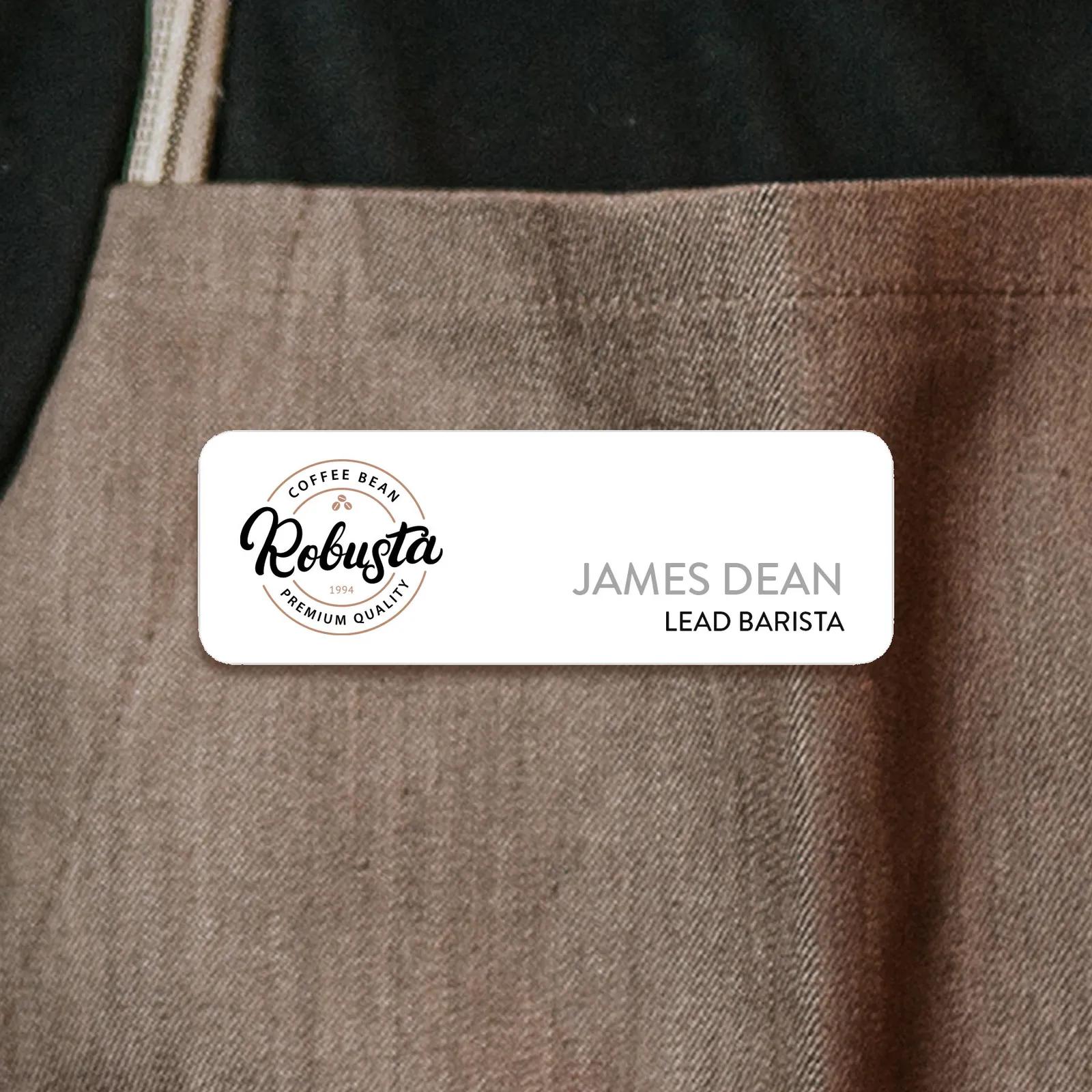 Name Badge Standard Aluminum Rounded Corners Full Color - 1 x 3 in - product view 2