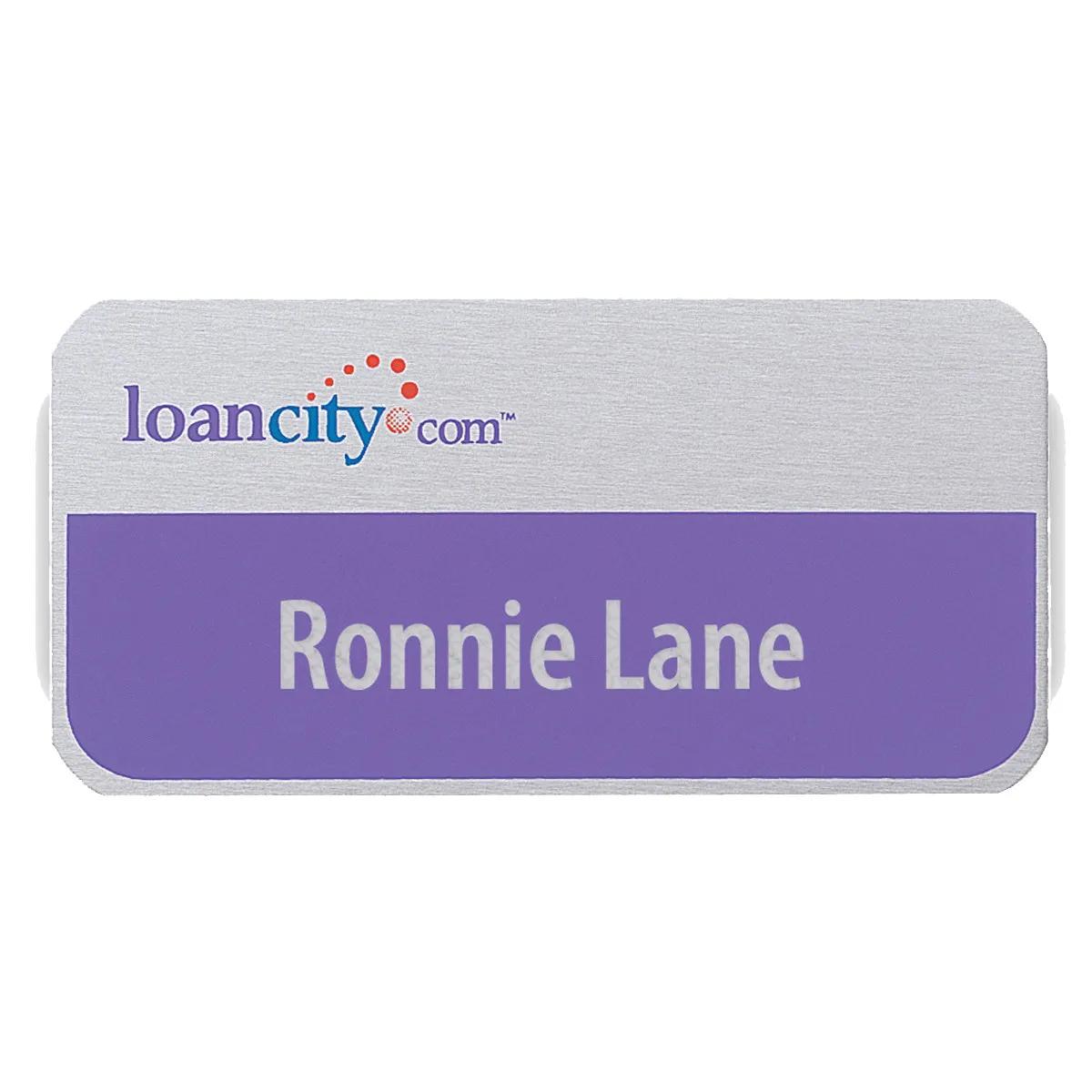 Name Badge Standard Aluminum Rounded Corners Full Color - 1.5 x 3 in