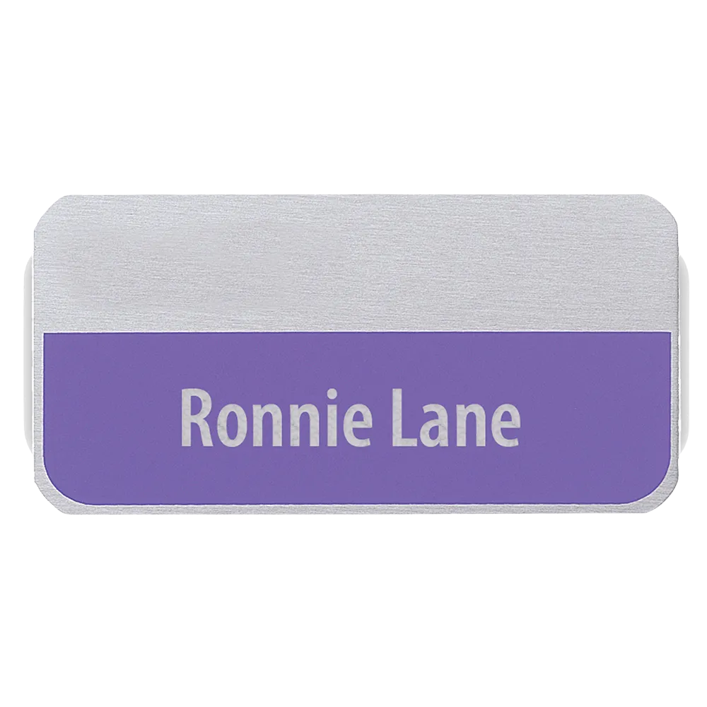 Name Badge Standard Aluminum Rounded Corners Full Color - 1.5 x 3 in - blank view 2