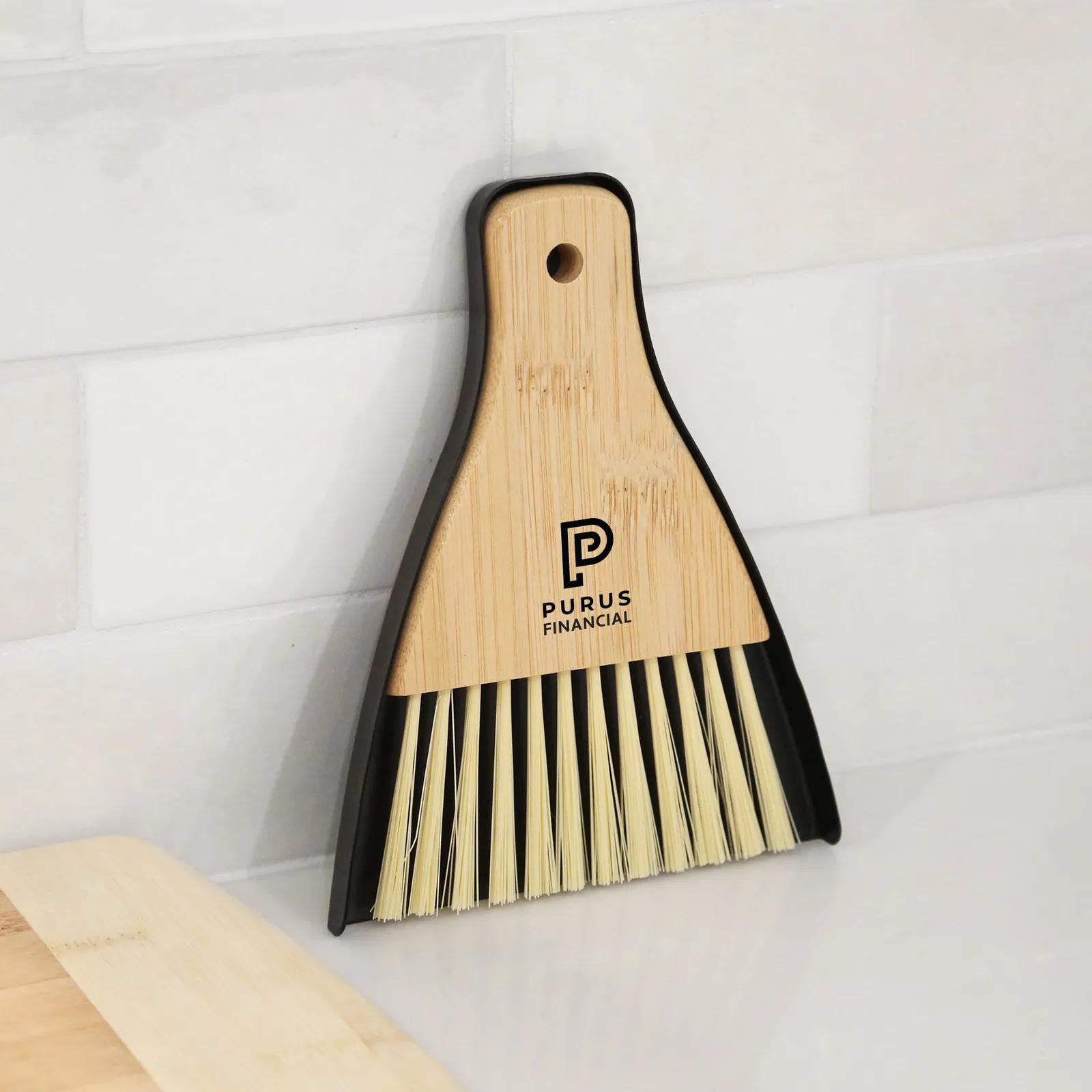 Bamboo Brush and Dustpan Set with Magnet - 6.5 in - product view 2