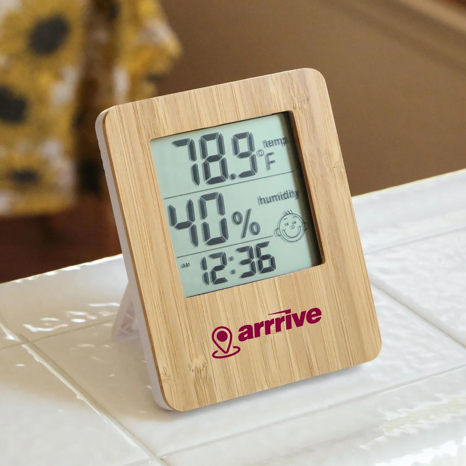 Indoor Weather Station Bamboo Temperature Humidity